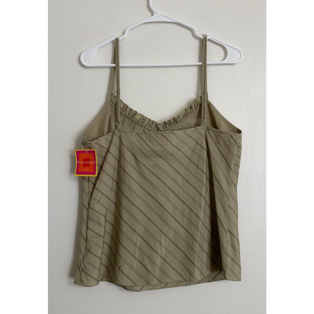 Green Vintage Isaac Mizrahi for Target Silk Blend Striped Tank Top M - Picture 4 of 4